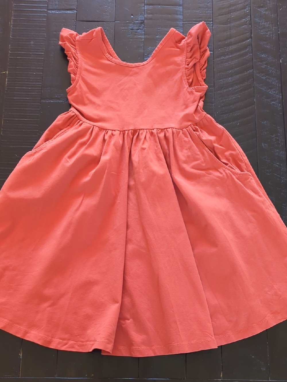 Hanna Andersson Orange Flutter sleeve Twirl Dress